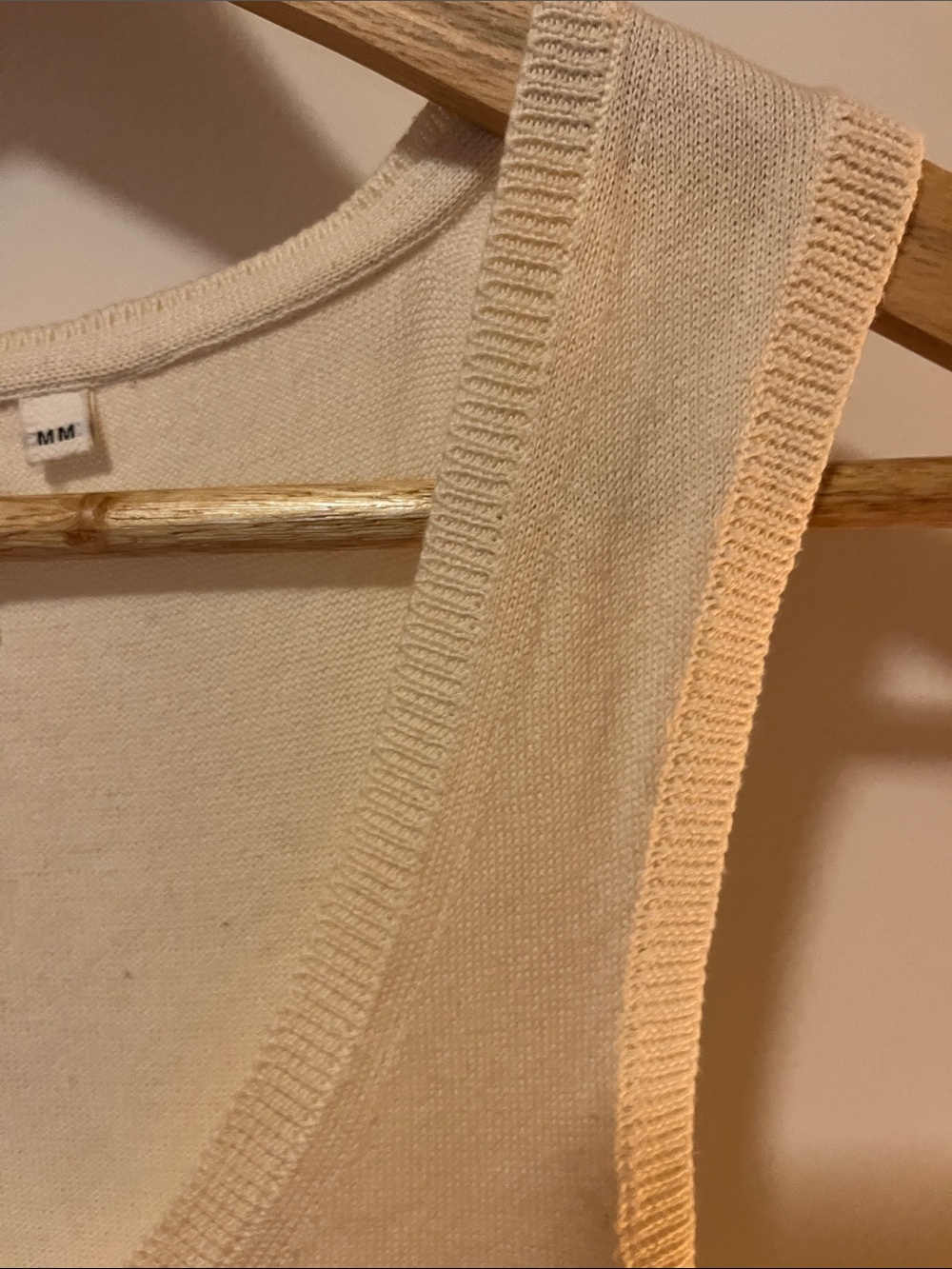 KOTN Lightweight Cream Ribbed Tank - Picture 3 of 5